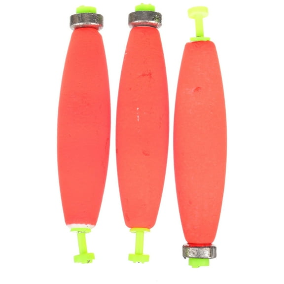 Comal Cigar Snap-on Fishing Bobbers, Red, 3 Pack, 3 inch
