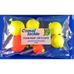 Comal Round Foam Snap-On Fishing Bobbers, 8-Pack
