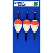 Comal Weighted Pear Slip Stick Fishing Bobbers, Red & White, 1.75-Inch, 3-Pack