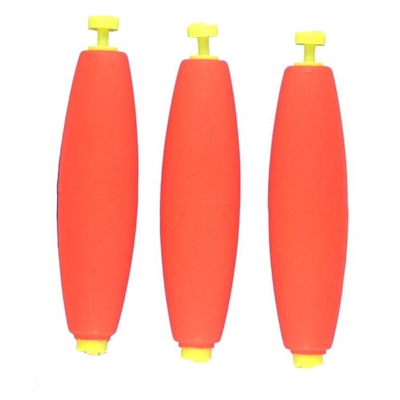 Comal Tackle 3" Unweighted Cigar Snap-on Float, Red, 3 Pack