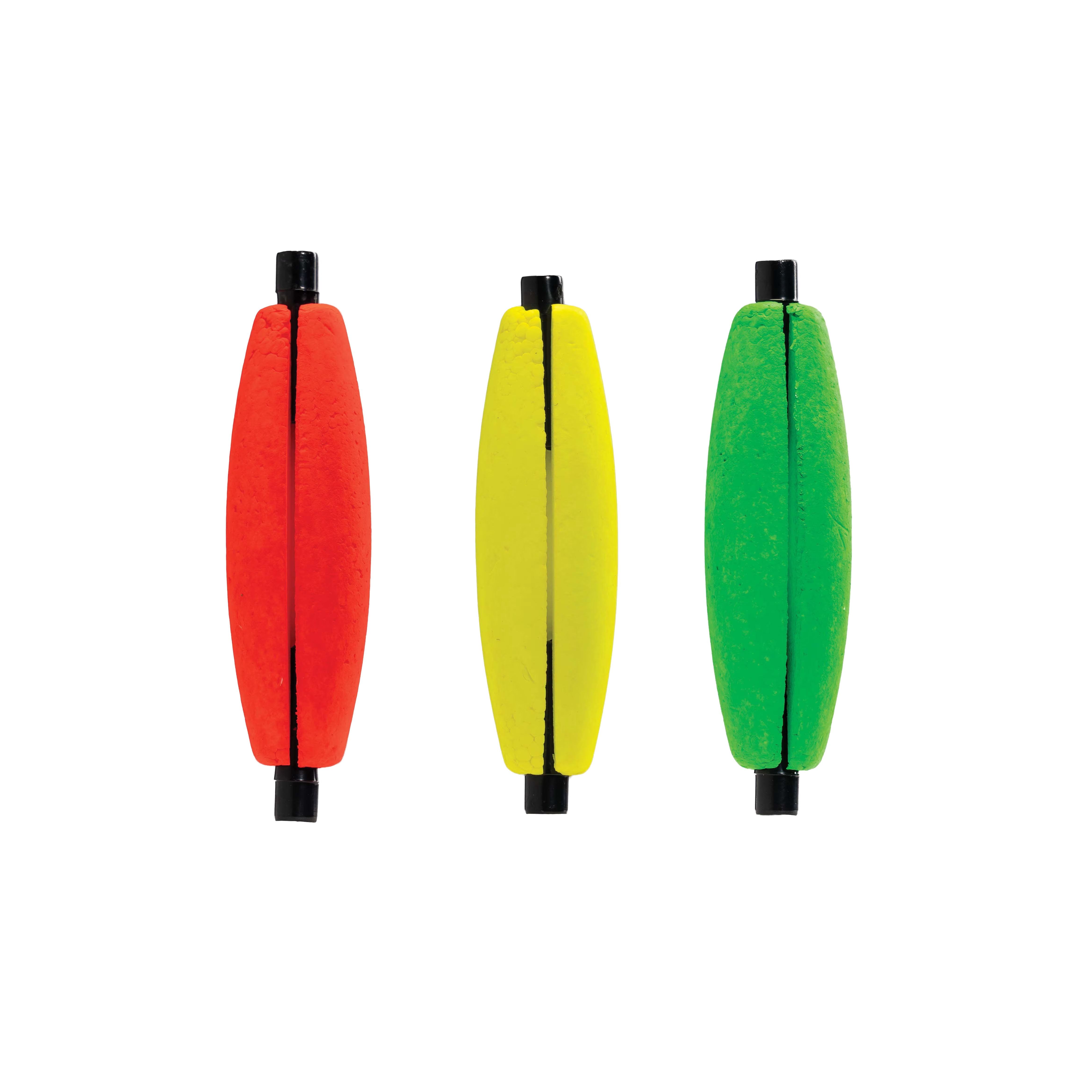 Comal Cigar Peg Slotted Fishing Bobbers, Assorted Colors, 2.5-inch, 3-Pack
