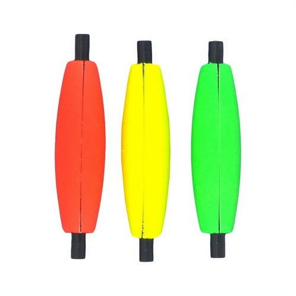 Comal Cigar Peg Slotted Fishing Bobbers, Assorted Colors, 2.5-inch, 3-Pack
