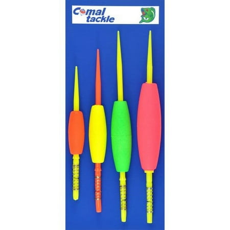 Comal Cigar Spring Stick Fishing Bobbers, Assorted Colors, 4-Pack