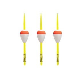 Comal Red & White Pear Spring Stick Fishing Bobbers 3-Pack
