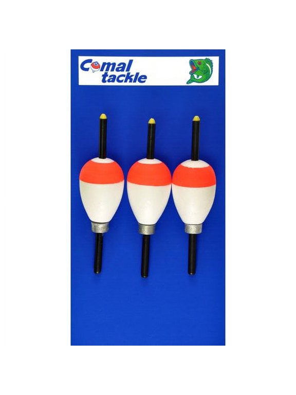 Weighted Pear Slip Stick Fishing Bobbers, Red & White, 1.75-Inch, 3-Pack