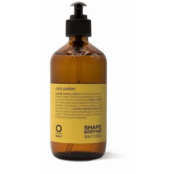 Comb + 0way CURLY POTION, For Hair with Curls and Waves, Made in Italy, Biodynamic Ingredients (w Pin Comb) (8.1 oz - LARGE SIZE)