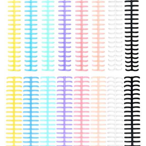 Comb Binding Spines, Plastic Spiral Binding Coils (8 Colors)
