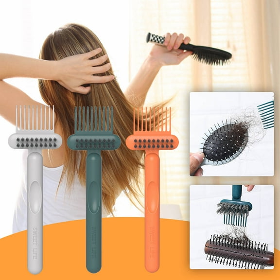 Comb Cleaning Brush & Cleaning Claw - Multi-Purpose Tool for Cleaning Combs, Hairbrushes & Hollow Bags, Easy to Remove Hair & Debris, Cleaning Essential, 6.7*2.2in, Gray