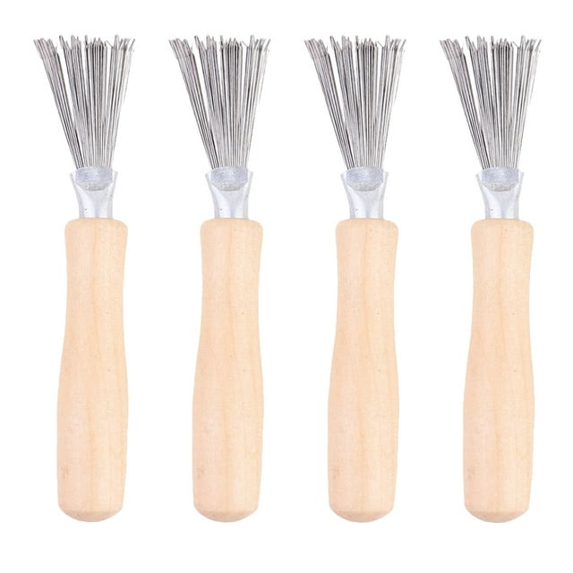 Comb Cleaning Claw Hair Brush Tool Detangling Mini 4 Pcs Cleaner Wooden ...