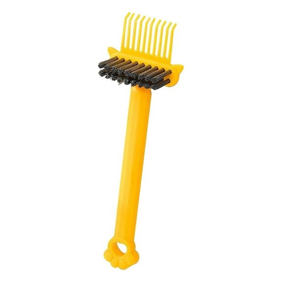 Comb Cleaning Tool - Multifunctional Comb Cleaner Brush with Soft Claw Design for Personal Grooming Tools, 7.3 x 2.4 x 1.4 in, (Yellow), Ccwuwei