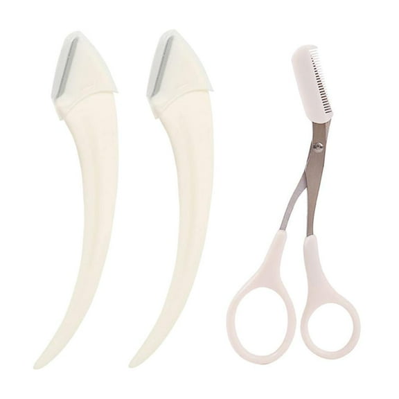 Comb Eyebrow Scissors Beauty Scissors Eyebrow Trimming Meniscus 3 Pieces Nice C1T3