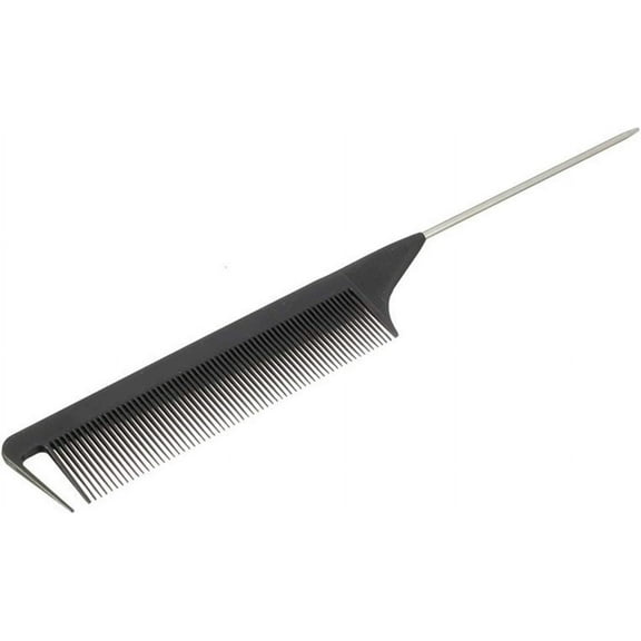 Comb Fashion Black Fine-tooth Comb Metal Pin Anti-static Hair Style (Color : Black)
