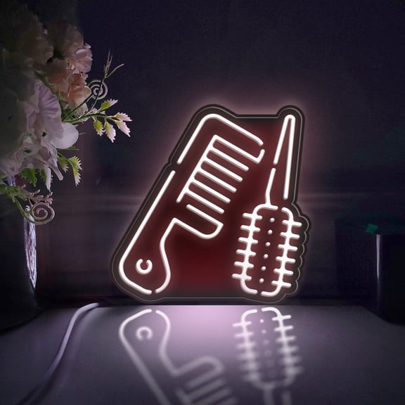 Comb Led Light Box, Dimmable Neon-Like Light Signs USB Power for Wall Decor Bedroom Decoration, Static Light (WxH) 11"x11"