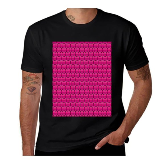 Comb Pattern Hexagonal-Hot Pink- Casual Streetwea Everyday Tshirt Comfortable Wear tee shirt