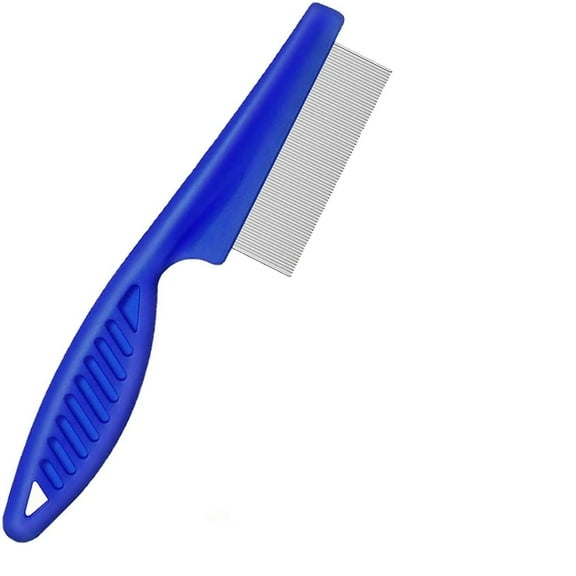 Comb Pet Cat Dog Lice Comb Nit Remover Grooming Brush Tools to Treatment & Remove Fleas, Mites, Ticks, Dandruff Flakes - Stainless Steel Fine Teeth