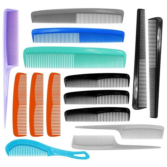 Comb - Set of 15 Combs, . Assorted Colors & Sizes! Value Pack.