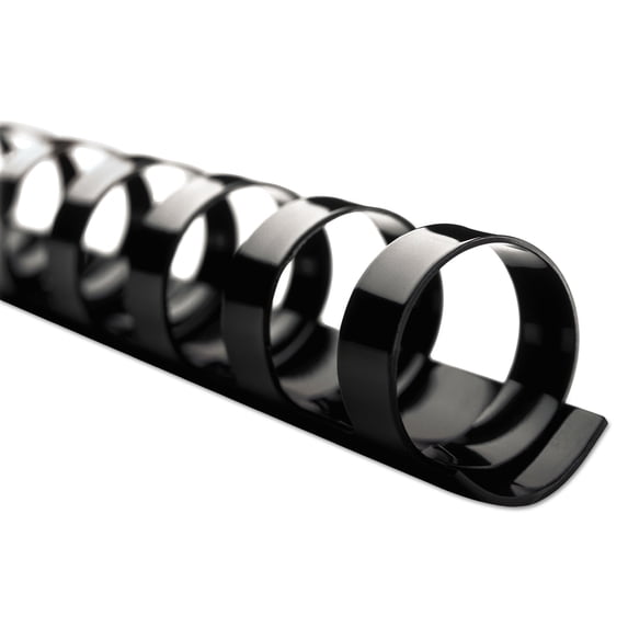 Swingline GBC CombBind Standard Spines, 1/2" Diameter, 90 Sheet Capacity, Black, 100/Box -SWI4000068