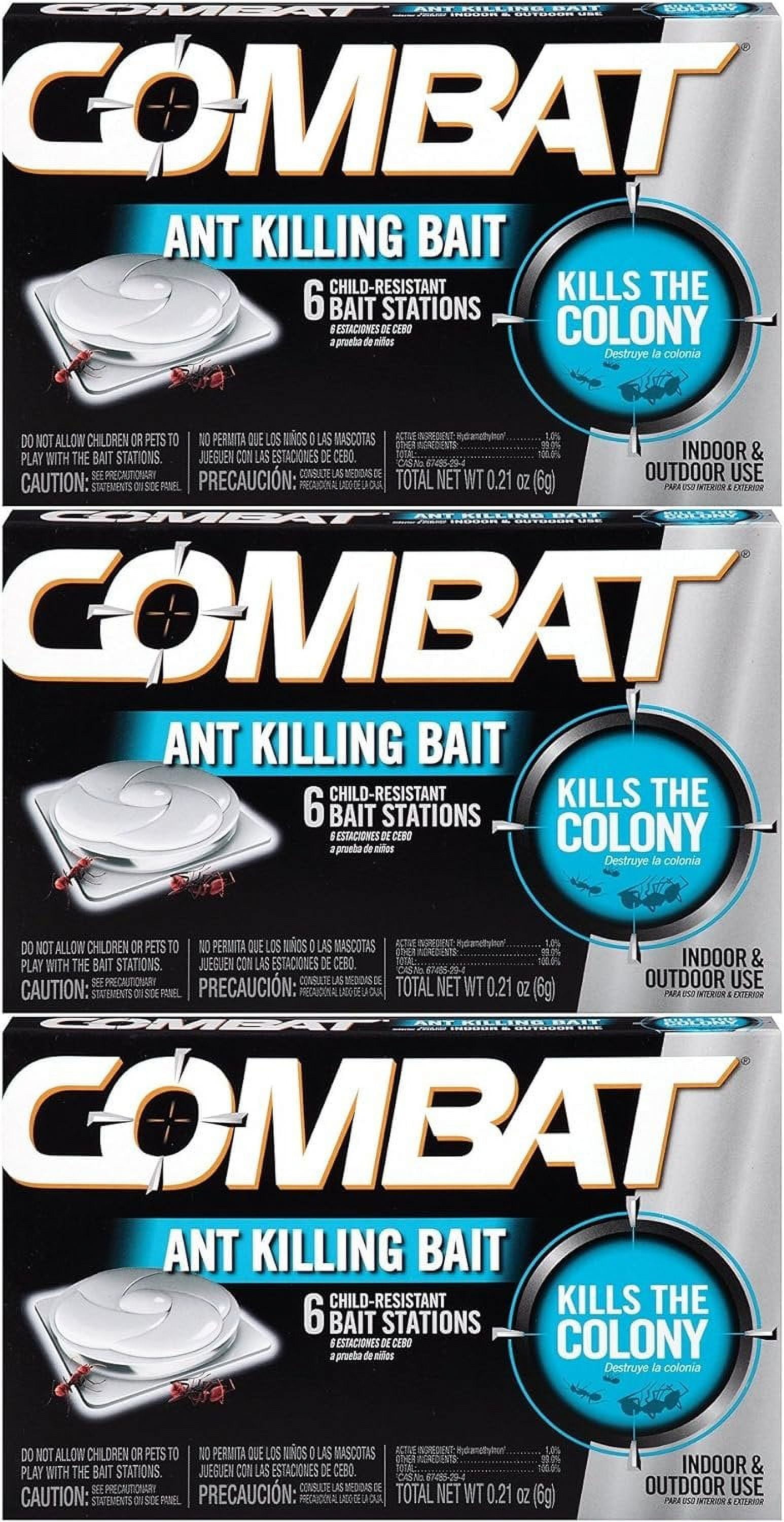 Combat 023400459018 Ant Killing Bait Stations, 6 Count 3 Pack