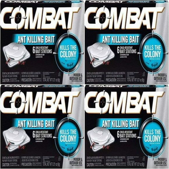 Combat Source Kill 4: Six Ant Bait Stations. Kills Queen & Entire Colony. Henkel 45901 - Set of 4