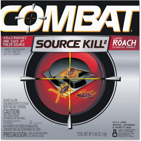 Combat 41913Ct Source Kill Large Roach Killing System Child-Resistant Disc 8/Pk 12 Pk/Ct