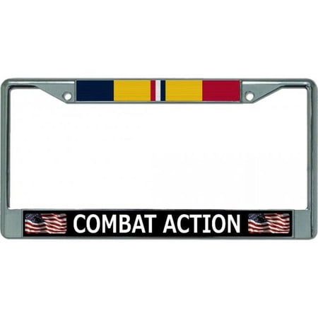 Combat Action Chrome License Plate Frame