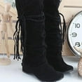 thumbnail image 1 of Combat Boots Womens Slouch Boots Teacher 2023 Fall Shoes For Women 2023 Thanksgiving Day Low-Heeled Mid Calf Boots Flat Boots For Clearence, 1 of 9