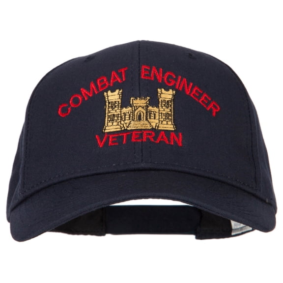 Combat Engineer Veteran Embroidered Solid Cotton Pro Style Cap - Navy OSFM