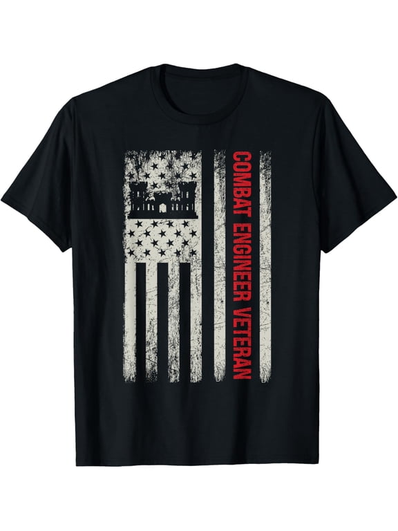 t-shirt Combat Engineer Veteran Engineering Veteran's Day T-Shirt mensblackwomenfunnymenjourneyCrew Neck, Short Sleeve,printing