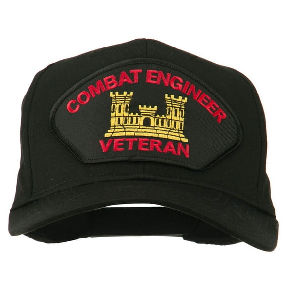 Combat Engineer Veteran Military Patch Cap - Black OSFM
