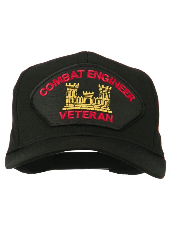 Combat Engineer Veteran Military Patch Cap - Black OSFM