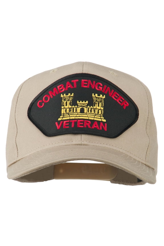 Combat Engineer Veteran Military Patch Cap - Khaki OSFM