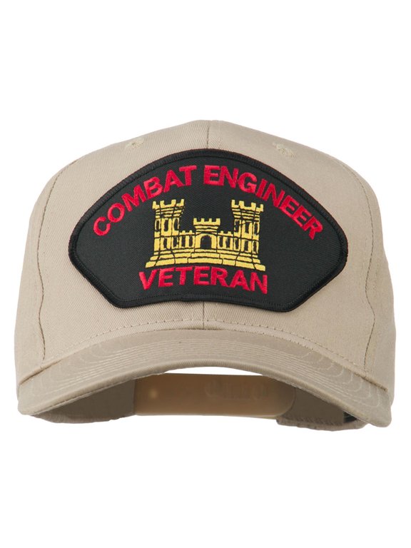 Combat Engineer Veteran Military Patch Cap - Khaki OSFM