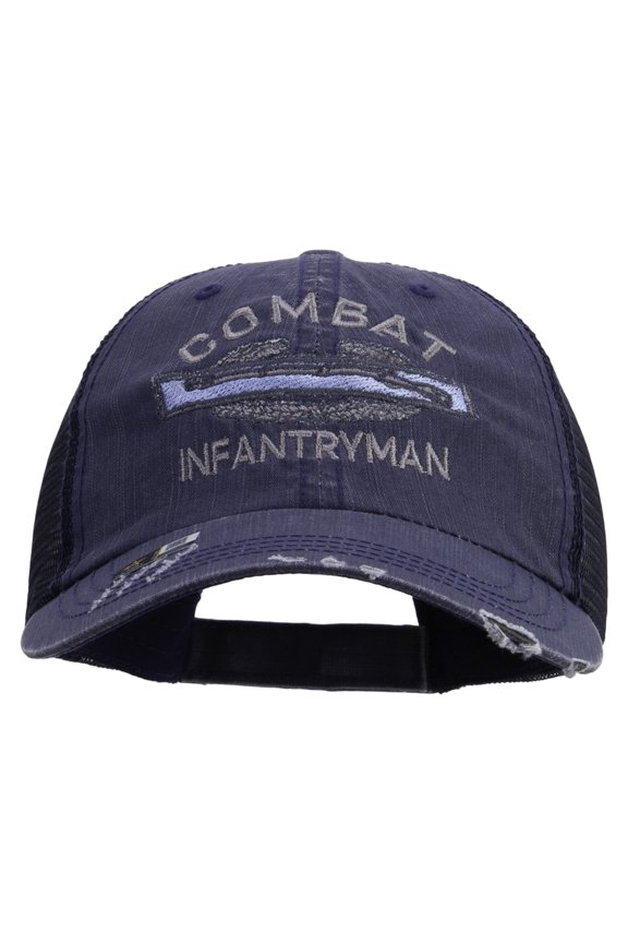 Combat Infantryman Embroidered Low Profile Special Cotton Mesh Cap - Navy OSFM