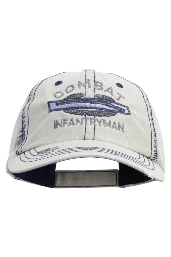 Combat Infantryman Embroidered Low Profile Special Cotton Mesh Cap - Putty OSFM