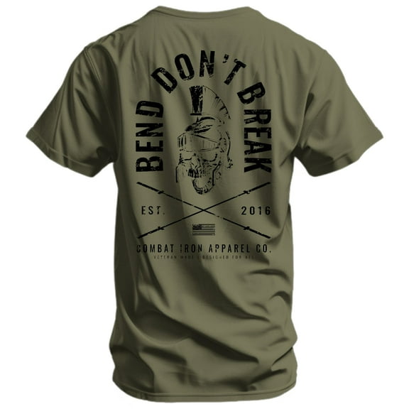 Combat Iron Bend Don't Break Barbell Skull Men's T-Shirt M / Military Green