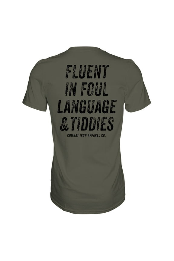 Apparel™ Fluent In Foul Language And Tiddies Men's T-Shirt M / Military Green
