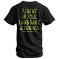 thumbnail image 1 of Combat Iron Apparel™ Fluent In Foul Language And Tiddies Men's T-Shirt Xl / Black, 1 of 4