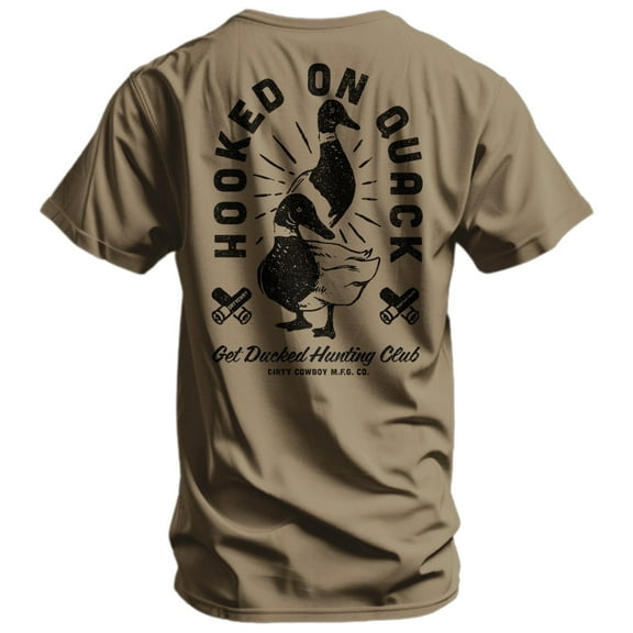 Combat Iron Hooked On Quack Hunter 'get Ducked' Men's T-Shirt 2Xl / Coyote