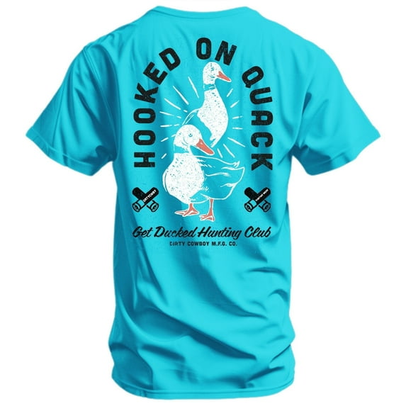 Combat Iron Hooked On Quack Hunter 'get Ducked' Men's T-Shirt 2Xl / Tahiti Blue