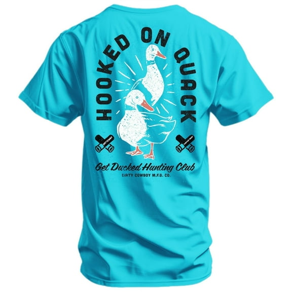 Combat Iron Hooked On Quack Hunter 'get Ducked' Men's T-Shirt 3Xl / Tahiti Blue