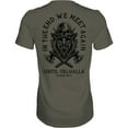 thumbnail image 1 of Combat Iron Unit Valhalla Men’s Graphic T-Shirt – “In The End, We Meet Again” – S, Military Green, 1 of 2