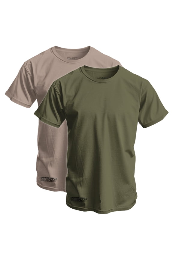 Men's Basic T-Shirt | 2 Pack Bundle S / Military Green / Tan