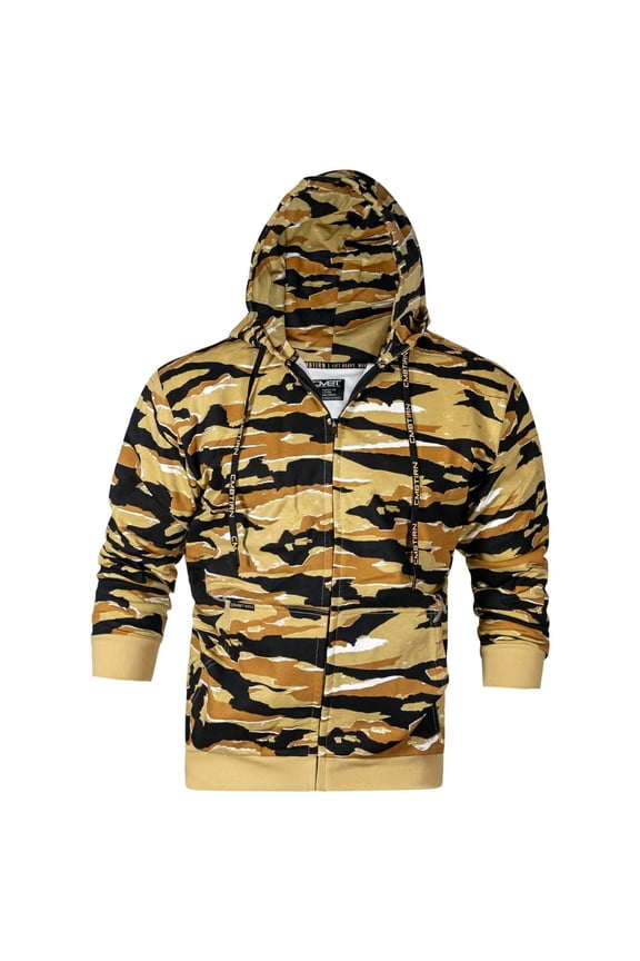 Apparel™ Men's Zip-Up Hoodie 2Xl / Desert Tiger Stripe
