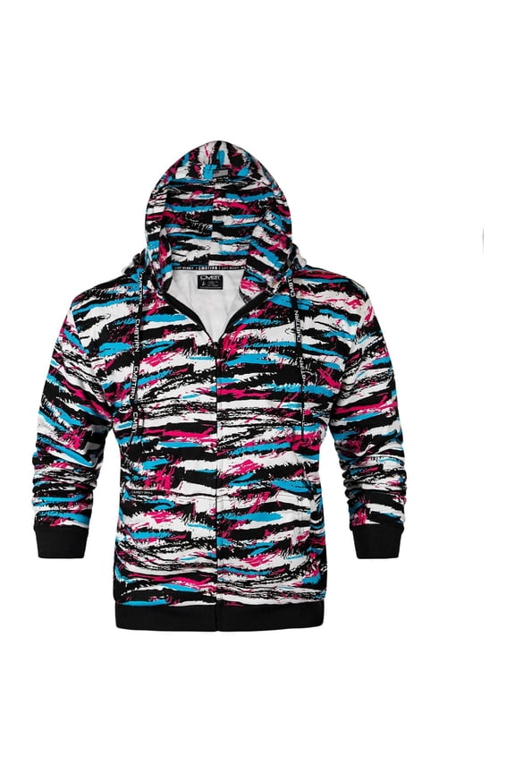 Men's Full-Zip Hoodie M / Spring Break Tiger Stripe Camo