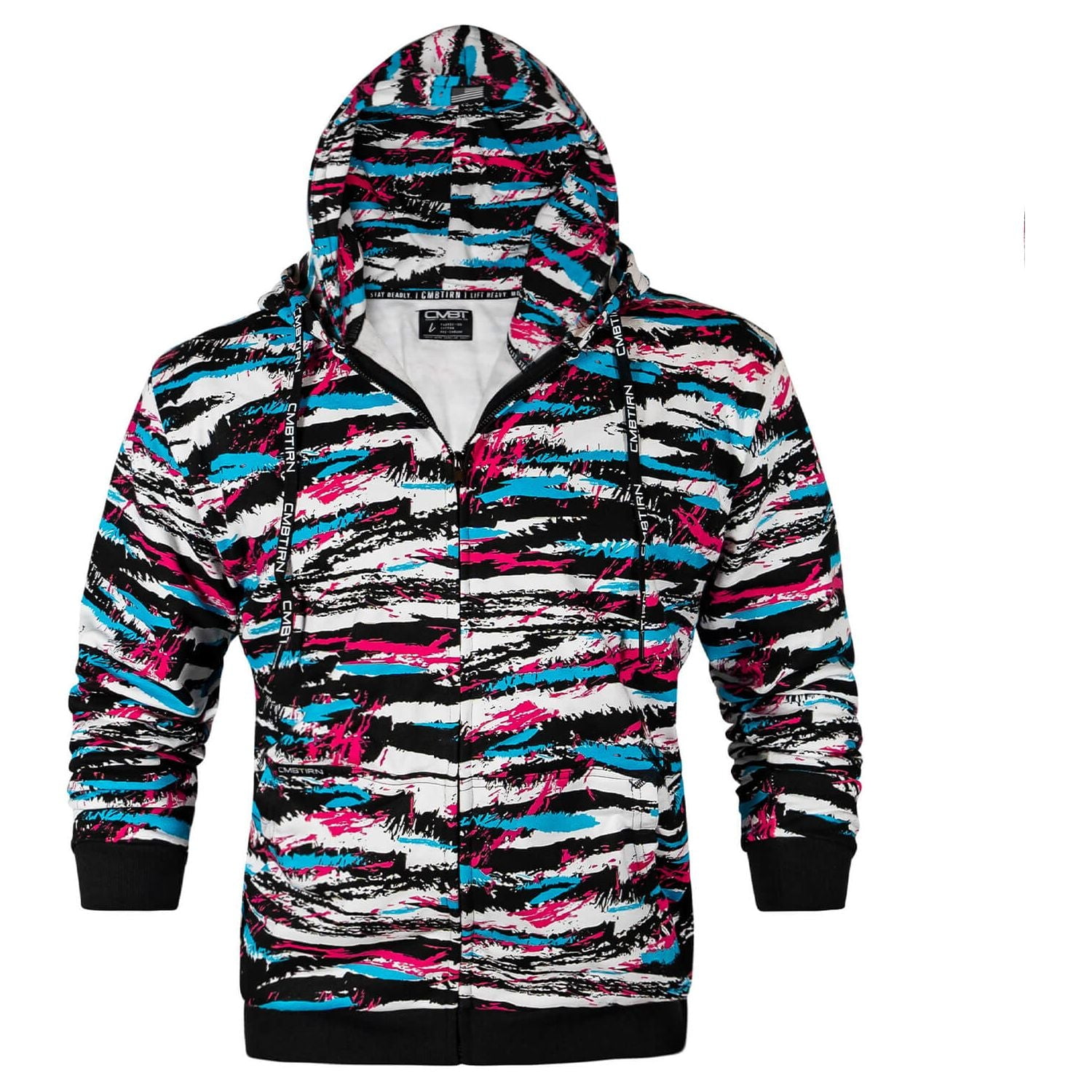 Spring Break Apparial Combat Iron Apparel™ Men's Zip-Up Hoodie Xl / Spring Break Tiger Stripe ...