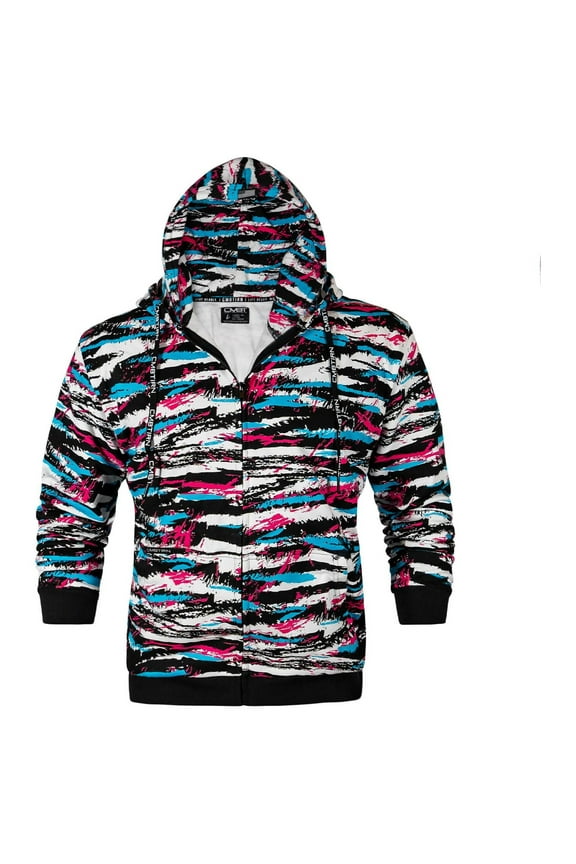 Apparel™ Men's Zip-Up Hoodie Xl / Spring Break Tiger Stripe Camo
