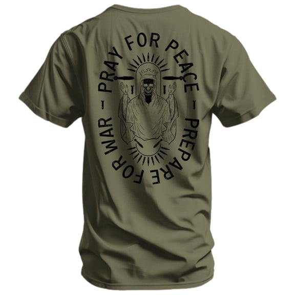 Combat Iron Pray For Peace. Prepare For War. Men's T-Shirt S / Military Green