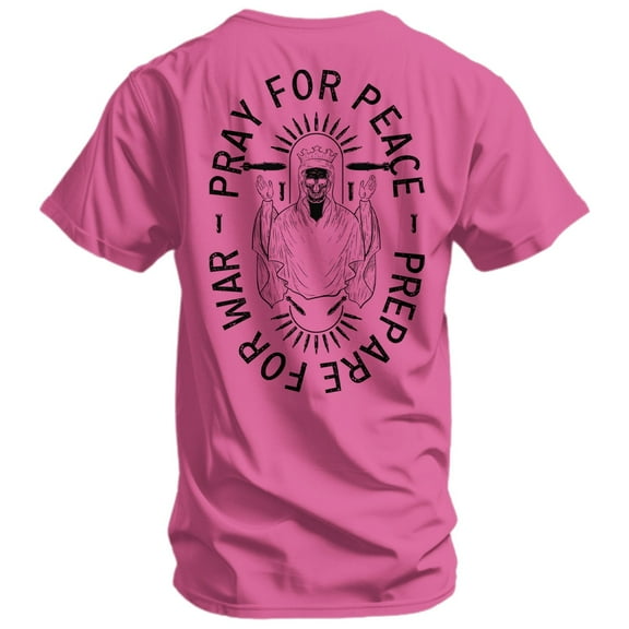 Combat Iron Pray For Peace. Prepare For War. Men's T-Shirt S / Pink