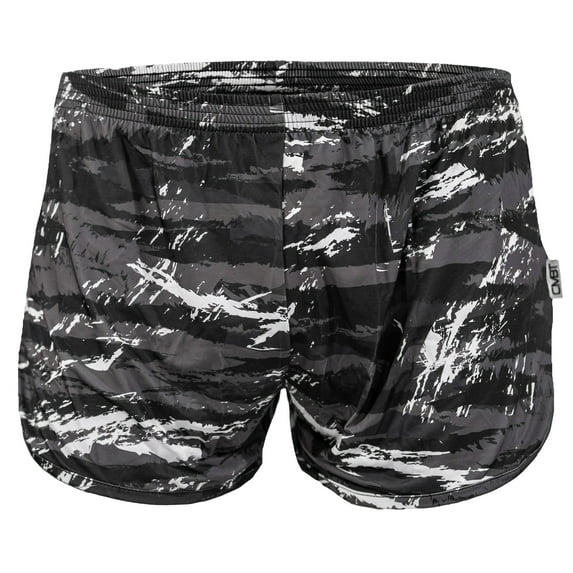 Combat Iron Ranger Panty-Style Military Training Shorts – 2.5" Inseam, Lightweight Athletic Fit, Midnight Tiger Stripe Camo, Men’s 2XL