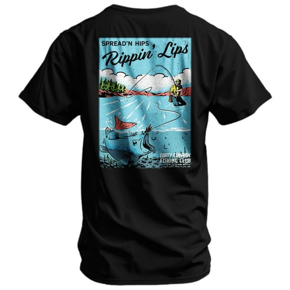 Combat Iron Spread'n Hips, Rippin' Lips Fishing Club Men's T-Shirt S / Black